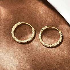 Aretes de aro texturizados de latón&nbsp;LS-EJEW-F378-03B-G