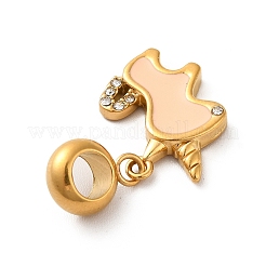 Placcatura ionica (ip) 304 acciaio inossidabile smalto europeo pendenti charms&nbsp;STAS-G308-35G-01