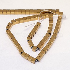 Гальванизировать немагнитных синтетический гематит бисер пряди&nbsp;G-J170A-2x2mm-07