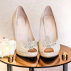 2 Paar abnehmbare ABS-Schuhdekoration mit Kunstperlen und Strass&nbsp;AJEW-HY0001-20