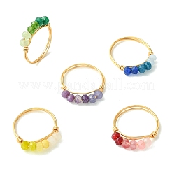 Bagues de doigt en jade naturel teint de Malaisie pour femmes&nbsp;RJEW-JR01108