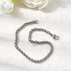 Браслеты из нержавеющей стали 304 с цепочкой из пшеницы&nbsp;BJEW-M187-12-F