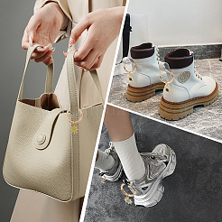 12 шт. 6-цветные подвески для обуви в виде кошачьего глаза из сплава&nbsp;HJEW-CP00016