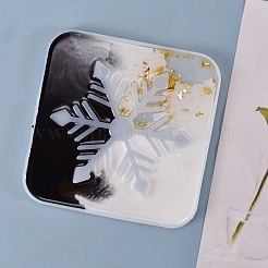 Moules en silicone de tapis de tasse de flocon de neige de Noël&nbsp;X-DIY-K017-13