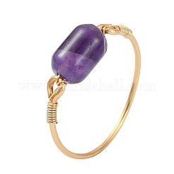 Fingerringe aus natürlichen Amethyst-&nbsp;RJEW-JR01043