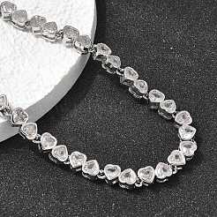 Colliers de tennis géométriques en laiton sertis de micro-pavés de zircone cubique&nbsp;NJEW-C121-02A-P
