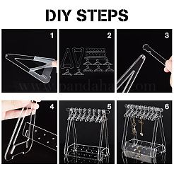 Вешалка для пальто съемные акриловые серьги-дисплеи&nbsp;LS-EDIS-WH0012-08