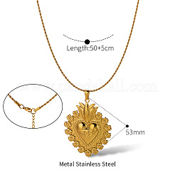 Collares colgantes de corazón sagrado de acero inoxidable 304 para mujer&nbsp;WGF32B1-01