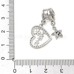 Colgantes de circonita cúbica transparente con micropavé de latón para el día de la madre&nbsp;CU-CBA4231-01A-P