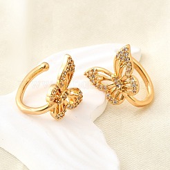 Латунные серьги-манжеты из прозрачного кубического циркония&nbsp;EJEW-F370-23G