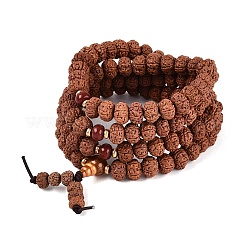 Buddhistischer Schmuck Gebet 108 Rudraksha Samen Mala Perlen Halsketten&nbsp;NJEW-M102-02