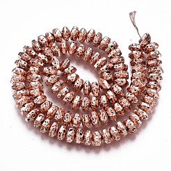 Fili di perle di roccia lavica naturale elettrodeposta&nbsp;G-T114-66RG