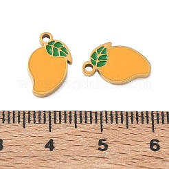 Pendentifs en acier inoxydable 304 émaillé en forme de fruits&nbsp;SA-CBA49D2-11G-06