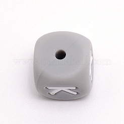 Perline dell'alfabeto in silicone per la realizzazione di braccialetti o collane&nbsp;SIL-TAC001-01A-K