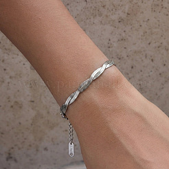 Braccialetti a catena a serpente piatta intrecciata a un filo in acciaio inossidabile 304&nbsp;MC1160