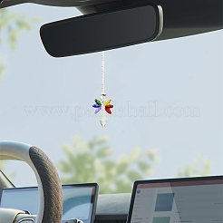 1 pendentif décoratif en verre en forme d'ange&nbsp;HJEW-DJ0001-17C