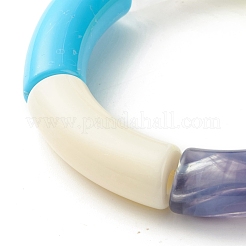 Bracciali elastici con perline in tubo acrilico&nbsp;BJEW-JB07764