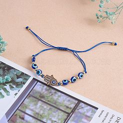 5 Stück 5-teiliges Gliederarmband mit Strassen und bösen Blicken&nbsp;BJEW-SW00104