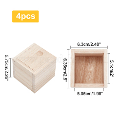 Scatola portacarte naturale non finita&nbsp;CON-WH0074-86