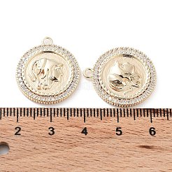 Латунные микропаве прозрачные подвески с фианитом&nbsp;KK-F871-40G