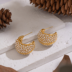 Серьги-гвоздики из нержавеющей стали 304 с кубическим цирконием&nbsp;YS0602