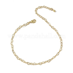 Messing Herz Link Armbänder für Frauen&nbsp;BJEW-G735-07G-01
