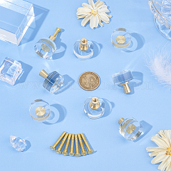 Круглые дверные ручки из латуни и стекла&nbsp;LS-FIND-WH0097-16G