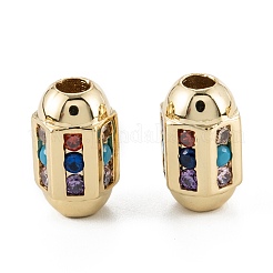 Perline di zirconi con pavé di ottone&nbsp;X-ZIRC-P089-24A-G01