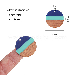 Подвески из трехцветной смолы и дерева&nbsp;RESI-CJ0004-06