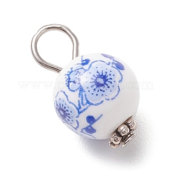 Pendentifs en céramique et porcelaine imprimés de fleurs faits à la main&nbsp;PALLOY-JF03928-01