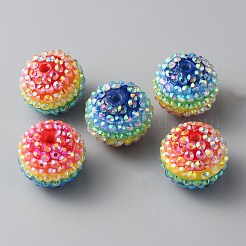 Бусины со стразами из смолы&nbsp;RESI-TAC0004-28R