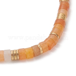 Эластичный браслет из натуральных красных бусин авантюрина для женщин&nbsp;BJEW-JB13215-04