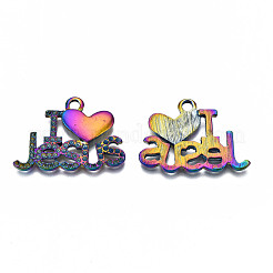 Supports de strass pendentif en alliage de couleur arc-en-ciel&nbsp;PALLOY-N163-120-NR