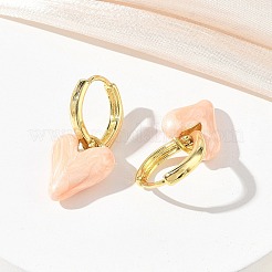 Orecchini pendenti a cerchio in ottone smaltato da donna&nbsp;KK-CBA760A-06G-01