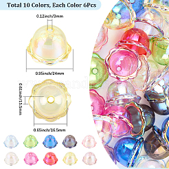 60 шт. 10-цветные акриловые колпачки для бусин с УФ-покрытием&nbsp;PACR-SC0001-08A