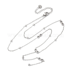 Ожерелья из нержавеющей стали 304 с буквой бесконечности Y&nbsp;NJEW-R026-21P