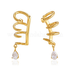 Pendientes de brazalete de acero inoxidable 304 con circonitas cúbicas engastadas&nbsp;WG912F2-01