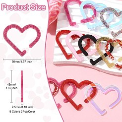 18 шт. 9-х цветные акриловые подвески для бокалов для вина&nbsp;AJEW-CJ0001-70