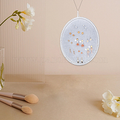 Овальные деревянные изогнутые бархатные стойки для серег с наклоном назад&nbsp;EDIS-WH0029-44C-01