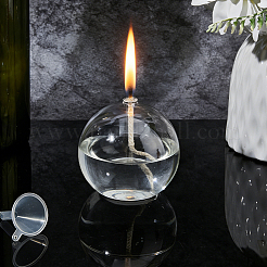 Bougeoirs en verre transparent avec mèche&nbsp;DIY-WH0308-997A