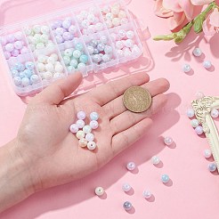 250шт 10 цвета акриловые бусины с переливающимся покрытием&nbsp;MACR-CJ0001-66-1