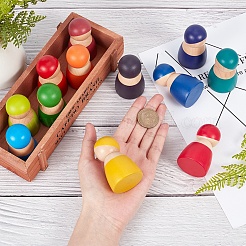 Regenbogen Holzpflockpuppen&nbsp;WOOD-WH0098-53