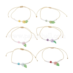 6 браслет из натуральных аметистов&nbsp;BJEW-MZ00312