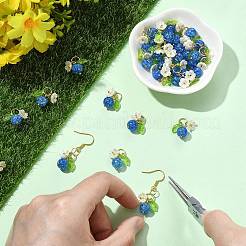 50 Stück Blumenanhänger aus Glas und ABS-Kunststoff mit Kunstperlen&nbsp;PALLOY-CJ00185