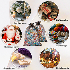 50 шт. подарочные мешочки для хранения из органзы с завязками и золотым тиснением в виде луны и звезд&nbsp;OP-BBC0001-03C-02