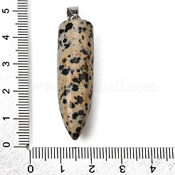 Pendentifs pointus en jaspe dalmatien naturel&nbsp;G-F820-12K
