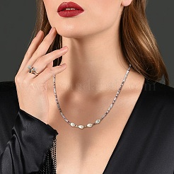 4pcs conjuntos de collares con cuentas de vidrio de 4 colores&nbsp;NJEW-SZ0001-39