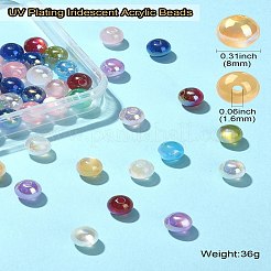 Переливающиеся акриловые бусины с УФ-покрытием&nbsp;MACR-CJ0001-75