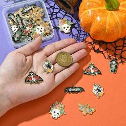 30 stücke 6 arten halloween thema rack überzug legierung emaille anhänger&nbsp;FIND-CJ0002-59
