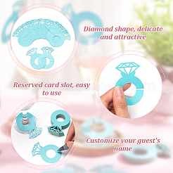 Etiquetas de encantos de copa de vino de anillo de diamante de papel&nbsp;AJEW-WH0001-71D